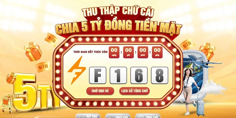 Giới thiệu game show ghép chữ F168 chia ngay 5 tỷ đồng tiền mặt